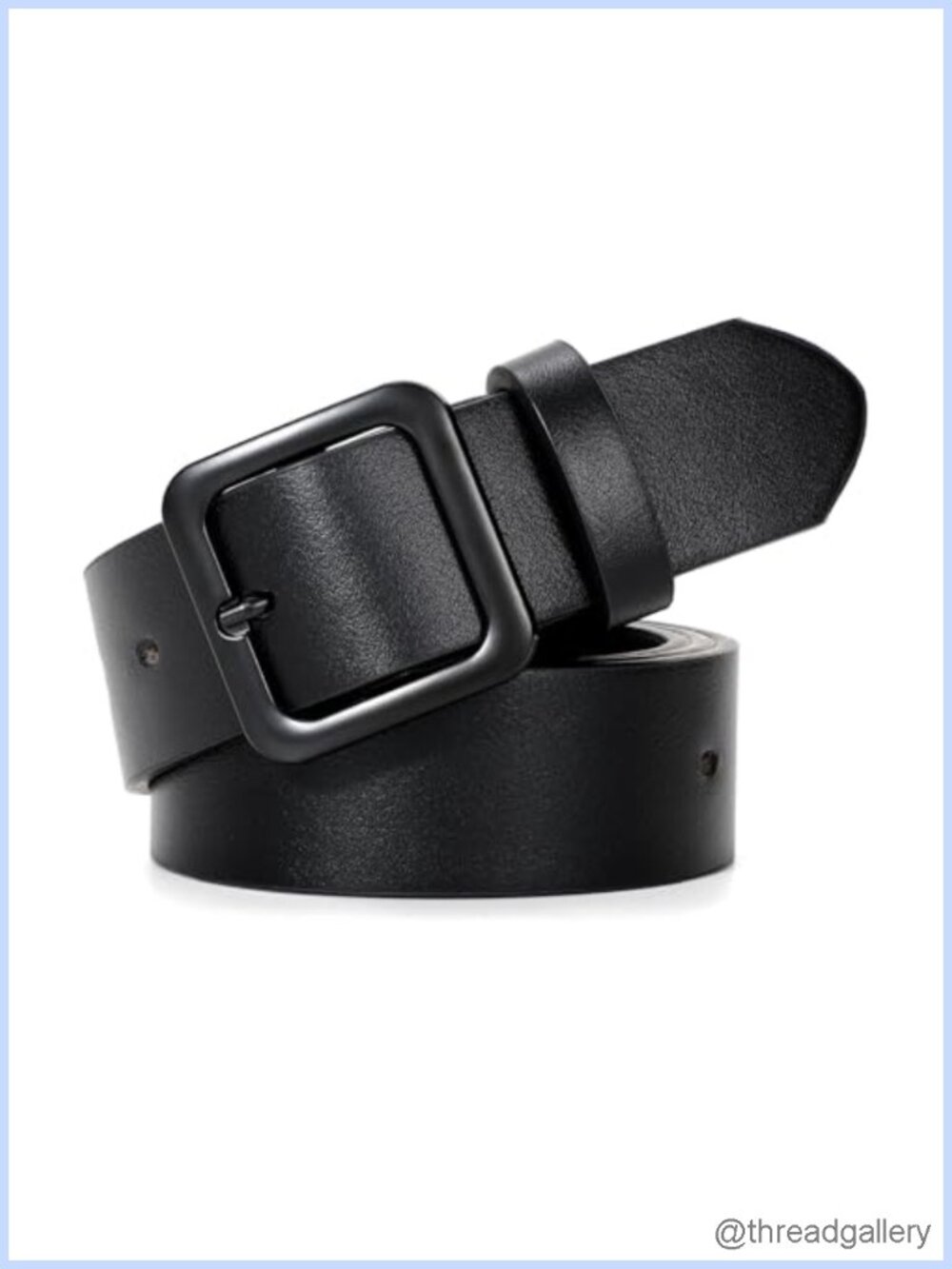 Women's Leather Belt Square Buckle